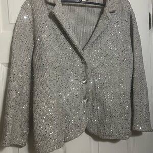 ECI Silver Sequin Blazer
